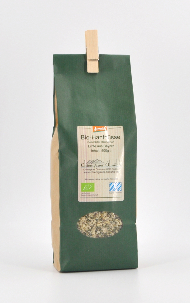Produktbild: Bio-Hanfnüsse 500g - Demeter (geschälter Hanfsamen)